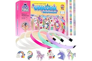 PURPLE LADYBUG Haarreifen Einhorn Bastelset Kinder - Ostergeschenke Kinder ab 6-12 Jahre – DIY Geschenk Mädchen 7 Jahre – Kreatives Basteln für Mädchen 10 Jahre