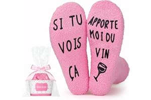 Zrebcley Chaussette Fantaisie Humour Antidérapante, Chaussette Chaudes Personnalisé Polaire Hiver,Cadeau Chocolate Cupcake Cadeau Noël Fête des Mères pour Femme