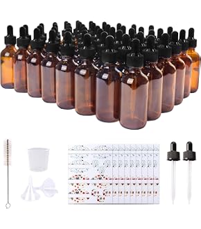 Maredash 20 Pack Clear Glass Bottles With Black Lids - 8oz, Includes Labels, Funnel, Dropper & Brush - View #13