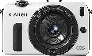 Canon EOS M Compact System Camera - White (22mm Lens with Adapter Kit, 18MP) 3 inch LCD