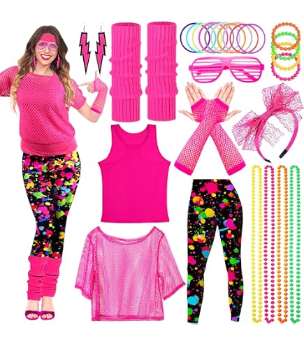 WIDMANN Neon Rainbow Fantasy Girl Kostüm – Korsett & Tütü, Einheitsgröße, Für Karneval & Party