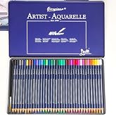 Rokrist Watercolor Pencils Set of 36 with Brush in a Portable Metal Box, Watercolor Colored Pencils Set for Blending, Diaperi
