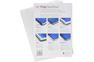 GBC PolyClearView Binding Covers 200 micron A4 Frosted Clear (100 Pack)