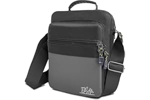 AwareAMZ Bolso Bandolera Unisex, Mariconera Hombre con Múltiples Bolsillos, Gran Espacio de Almacenamiento, Ideal para Todo Uso, Trabajo, Viajes y Negocios - Versátil, Duradero y Eficiente. (Gris)