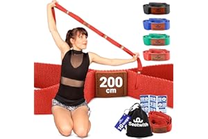 ‎SEATWITH Seatwith Yoga Gurt mit 10 Schlaufen | Yoga Band 200x4cm | Dehnungsband für Beste Dehnen | Stretching Band | Yogagurt + Tasche & Training PDF