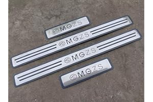 ENFILY Lot de 4 protections de seuil de portière de voiture en acier inoxydable pour MG ZS 2017 2018 2019 2020 2021 2022, accessoires automobiles