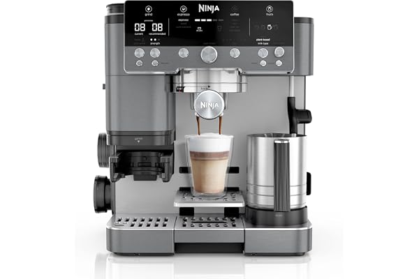 Ninja Luxe Premier 3-i-1-kaffemaskin, röd metallfärg, ES601EUGM | Gör espresso, kallbryggt- och bryggkaffe, 4 automatiska ångförinställningar, rödmetall, ES601EUGM