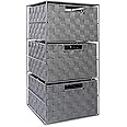EHC 3 Drawer Large Storage Unit Cabinet for Bedroom/Bathroom - Grey