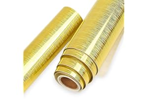 Prime Vinyl Brushed Gold Vinyl Roll - 30.5 x 152.5 cm (12" x 5 Ft) Brushed Gold Permanent Vinyl for Cricut, Self Adhesive Vinyl for Silhouette Cameo, Cutting Machine, Home Decal