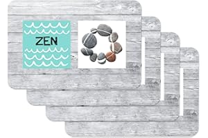 Venilia Salvamanteles Zen, Mantel Individual, Mantelería, Mantel Individual para el Comedor, Apto para Alimentos, Gris, 4 tajada, 45 x 30 cm, 59085