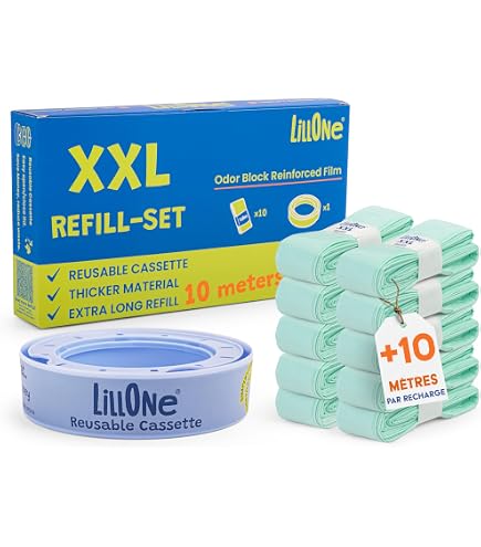 LillOne 4 Recharges Avec Paniers Réutilisables Pour Poubelle à Langer Compatible Avec Angelcare Foppapedretti – Systèmes Poubelles à Couches