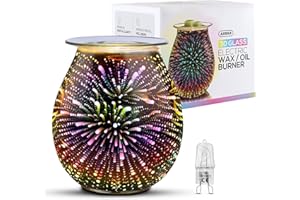 Anbar Electric Plug In Glass Wax Melt Burner With Spare Bulb for Waxes and Scented or Essential Oils, Relaxing Home Decor and Modern Decorative Design for Living Room, Bedroom or Office