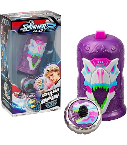 Spinner Mad 2 Shake Toupie Jade Wolf - Jouet De Combat Avec Mécanisme Avancé Bizak