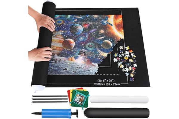ZOYIDOUX Tapis Puzzle Rouleau Feutre,Tapis Puzzle 2000 pièces,Tapis de Rangement pour Puzzle,Tapis de Puzzle Portable,Couverture pour Voyage Sac de Rangement