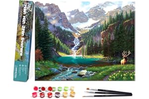 Bougimal Dipingere con i Numeri Paesaggi senza Telaio includere Pennelli e Pittura Acrilica - 40 * 50 cm