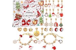 YIMOMOYI Calendario Avvento 2024 Bambina, Calendario Avvento Fai da Te Bracciale, Calendario dell'avvento Charms Kit per Bambini Donna, Calendario Dell Avvento con Conto Alla Rovescia di 24 Giorni(2*Bracciali)