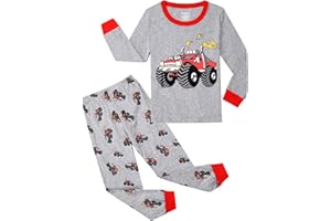 Gumyoss Pyjamas pour garçons Pyjamas pour Enfants Garçon Manches Longues Coton Hiver Noël Vêtements de Nuit 3-9 Ans