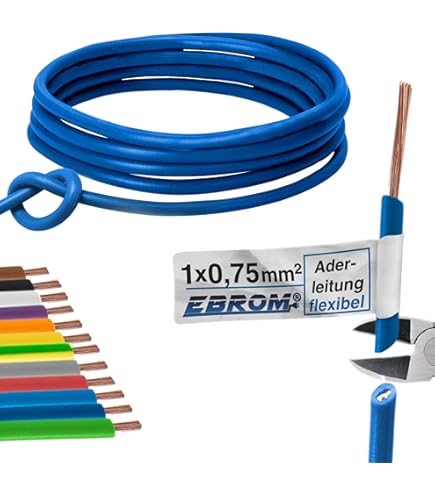 Câble De Simple Fil Flexible – PVC – H05 V H07 V-K 1 Mm² (1) – Couleur : Rouge 10 M/15 M/20 M/25 M/30 M/35 M/40 M/45 M/50 M/55 M/60 M Jusqu'à 100 M Au