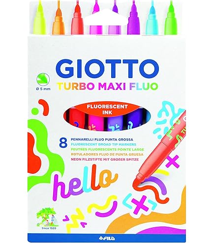 Giotto Mega Buntstifte - 6 Farben Mit 5,5mm Dicker Mine