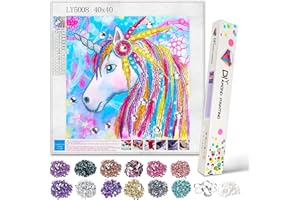 HIRSRIAN Girl Toys Age 6 7 8 9 10 11 12,5D DIY Diamond Painting Kits for Kids Adult Arts and Crafts Unicorn Gifts for 6-12 Year Old Girls,Presents for Birthday Christmas & Children's Day(15.7 In*15.7 In)