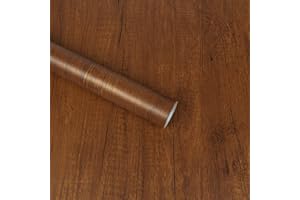 Abyssaly Vinilo Adhesivo Muebles Madera, Vinilo Marron Rojizo Mate Efecto, Papel Adhesivo para Muebles Autoadhesivo Impermeable Decorativo Cocina, Encimera, Puertas, Mesa, 30cm X 200cm