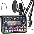SINWE Podcast Equipment Bundle,Audio Interface with Studio Condenser Microphone for Smartphone & PC,Plug-and-Play Live Sound Card,Perfect for Streaming, Singing, YouTube & Gaming