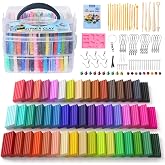 ARTFLY Polymer Clay, 50 Colors Kit, Non-Toxic, Ideal for Kids and Adults, Includes Jewelry Tools and Accessories, Baking in t