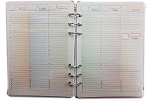 TIPOME A5 Refill - Weekly Planner Without Date - Paper 120gr 6 Holes 5.8"x8" 15x20cm agenda
