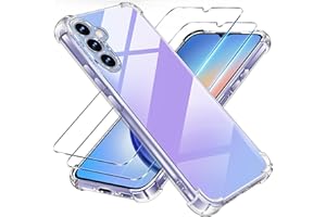 Tentoki 3 in 1 für panzerglas und hülle Samsung Galaxy A34 5G,[Nie Vergilbung] schutzfolie a34 Samsung 5g TPU handyhülle Schlanke Stoßfeste Anti Kratzt Transparent Case