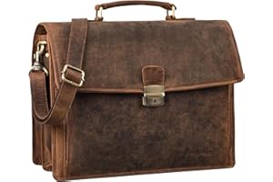 STILORD 'Noel' Cartable Cuir Homme et Femme - Porte-Documents Vintage - Sac de Travail et d'affaires pour Ordinateur 13,3 Pouces