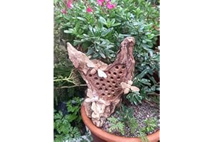 Inspirational Gifting 25cm Bug Bee Insect Hotel in Teak Wood featuring Carved Bees! A beautiful ornamental bug hotel for your garden patio or terrace!