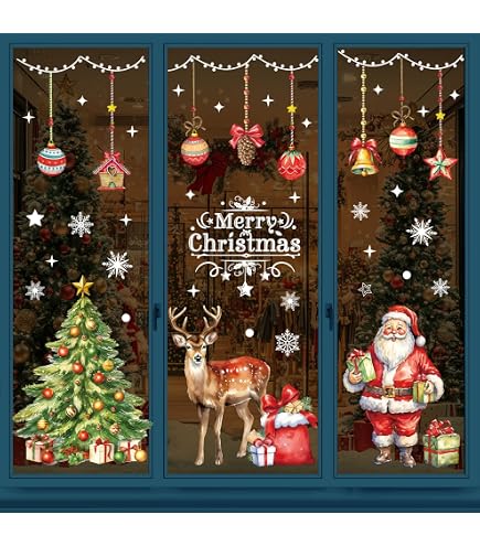 Weihnachts-Fensteraufkleber Krippe – 6 Blätter, Religiöses Design, Beidseitig Bedruckt, Wiederverwendbar Für Glas