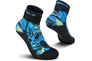 Yikayin Chaussettes de plongée en néoprène de 3 mm pour homme, femme, femme, chaussettes de natation, chaussettes de plage pour la plongée, le kayak, le jet ski, SUP