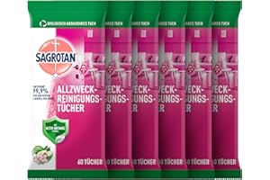 ‎SAGROTAN Sagrotan Allzweck-Reinigungstücher Blütenfrische und grüner Apfel, gegen 99,9% der Bakterien, 6er Pack (6 x 60 Stück)
