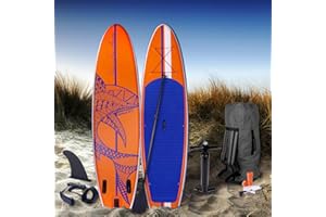 Planche Sup BRAST Requin | Set de Stand Up Paddle Gonflable | 300-320cm de Nombreux modèles | Garantie 5 Ans | y Compris Accessoires spéciaux | 2in1 Paddle Kayak Seat Action Cam Mount Foot Strap