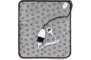 HR Huare Technology Pet Heating Pad, Adjustable Temp With Waterproof And Chew Resistance Cord Puppy Heat Pad, Small Footprint Gray, 55X45cm 1Pack