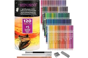 HIFORNY 125 Pack Colored Pencils Set for Adult Coloring,120 Colors Coloring Pencils with Extras,Artists Soft Core,Vibrant Color,Drawing Pencils Art Craft Supplies for Adults Beginners
