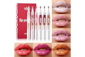 LANGMANNI 6pcs Shimmer & Smooth Lip Gloss Set, Moisturizing and Long-lasting - Fresh & Stylish Colors 0.6 Fl Oz (#B)