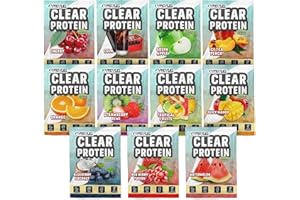 ‎PROFUEL Clear Protein Vegan PROBEN-PAKET - 11x18g Mix-Pack - alle 11 einzigartig leckeren Geschmacksrichtungen wie z.B. Ice Tea Peach, Tropical Fruits, Green Apple, Strawberry Kiwi, Cola und vieles mehr