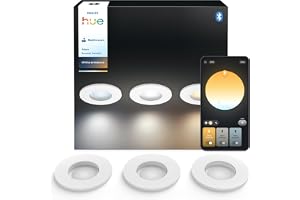 Hue White Ambiance Adore infällda spotlights 3-pack, dimbara badrumslampor för Hue belysningssystem med varmvitt till kallvitt ljus, intelligent ljusstyrning via röst och app
