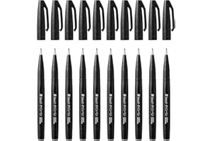 ‎PENTEL Pentel SES15C-A - Brush Sign Pen Faserschreiber, 10 Stück, schwarz