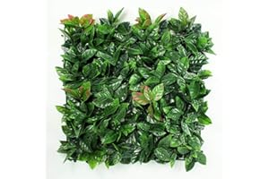 HYGRAD BUILT TO SURVIVE Artificial Green Topiary Boxwood Willow Screen Wall Hedge For Outdoors/Indoors Designs 50 x 50cm Patio 20"x20" Fence Hedge Panel, Decorative Privacy Screen Greenery Faux Plant Tree Wall (Green leaf)