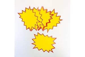 ABARNOM Etiquetas para Precios en Paquete de 100 [Modelo Estrella] para llamar la Atención de tus Clientes y Aumentar tus Ventas! Úsalo como Cartel Rebajas, Carteles Ofertas, Etiquetas de Precios (M)