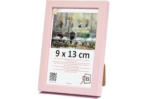 3-B bildram LUND – ljusrosa – 9 x 13 cm – träram, fotoramar, porträttram med akrylglas
