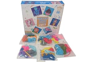 ONLINE STREET Creative Cross Stitch for Kids | Set of 6 Cross Stitch Boards | Tapestry Sewing Craft Set - Robot, Cupcake, Rocket, Unicorn, Dinosaur, Mermaid Designs