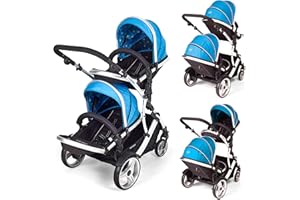 Kids Kargo Hybrid Double Tandem Pushchair (Aqua)
