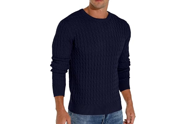 Hisir herr vinter kabelstickade tröjor ledig rund hals varm långärmad pullover tröja toppar för män