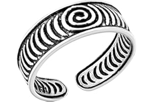 AERAVIDA Hypnotic Spiral .925 Sterling Silver Toe or Pinky Ring