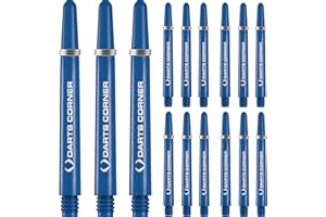 DESIGNA DARTS Designa S0742 Stems | 5 Sets of Tough Nylon Darts Corner Dart Shafts including Steel Ring, Medium, Blue