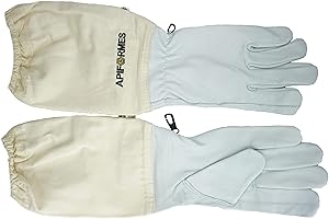 APIFORMES Imker Handschuhe aus Ziegenleder und Baumwolle - leicht Grau | Echtes Leder | Bienen Schtichschutz | Imker | Imkereibedarf | L